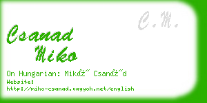 csanad miko business card